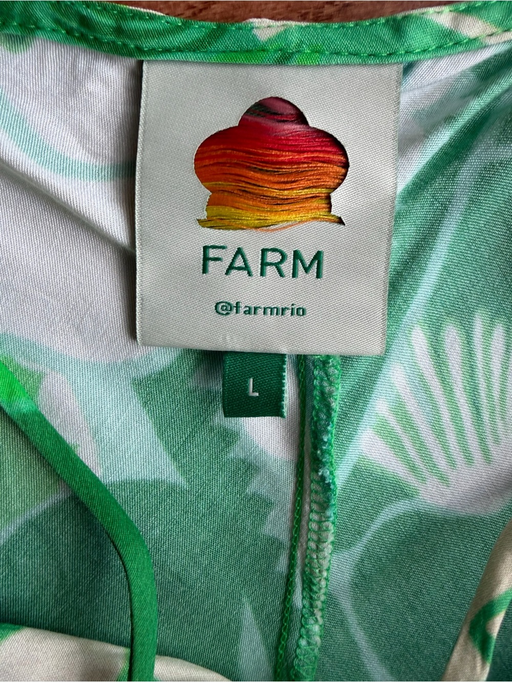 FARM Rio Green & Cream Floral Tie-Detail Midi Dress - Picture 4 of 6